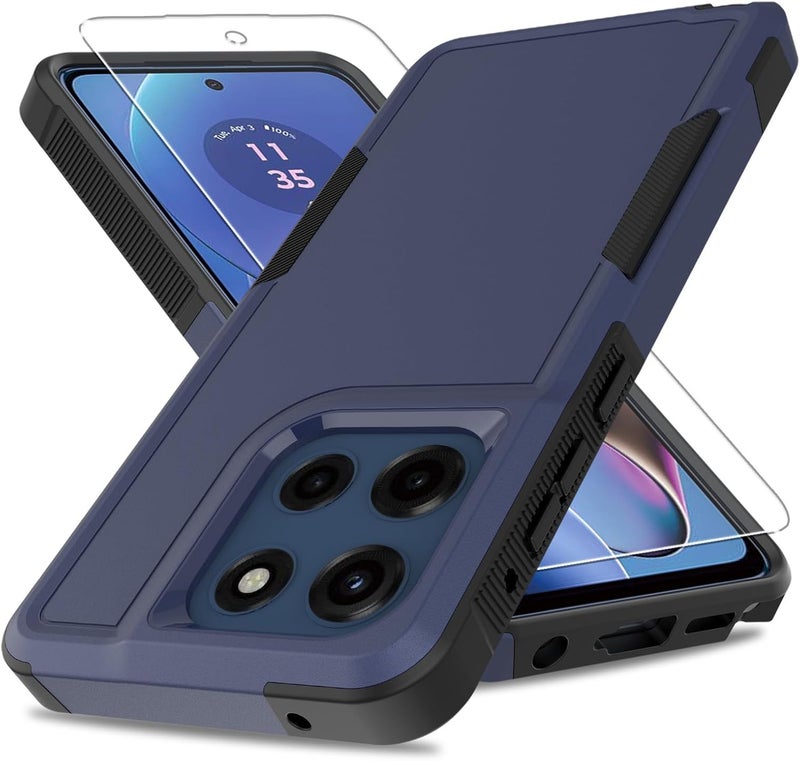 yuanming for Moto G Stylus 5G 2025 Case,[Military Grade Drop Tested] with Screen Protector,Dual Layer Protective Heavy Duty Cell Phone Cover Non-Slip Shockproof Case for Motorola G Stylus 5G 2025 (Blue) - Image 1